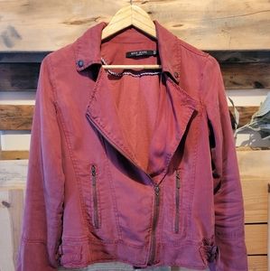 Max Jeans Red Moto Jacket Sz XS Made of Sustainable Tencel